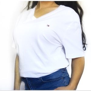 TOMMY HILFIGER white T-shirt large cotton